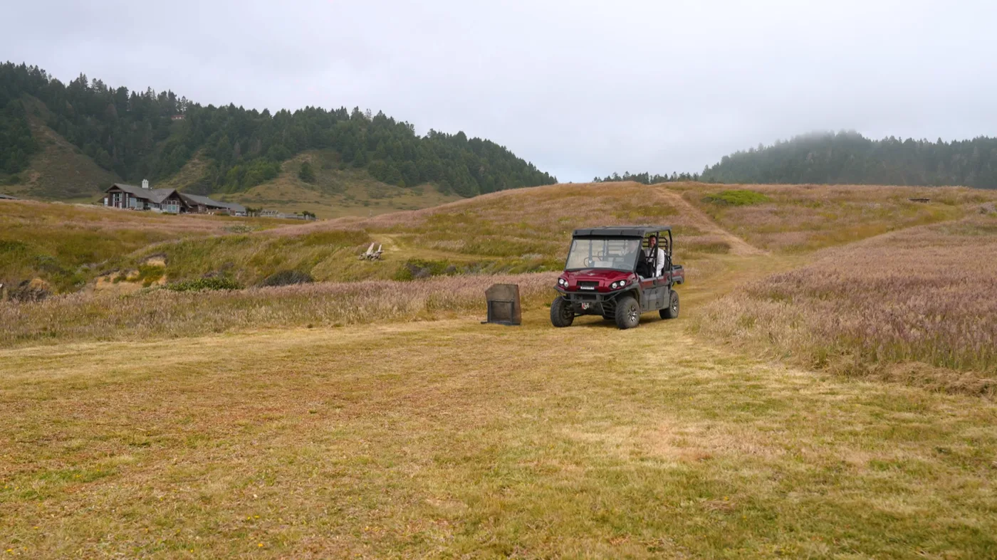 Guests exploring The Inn at Newport Ranch by UTV