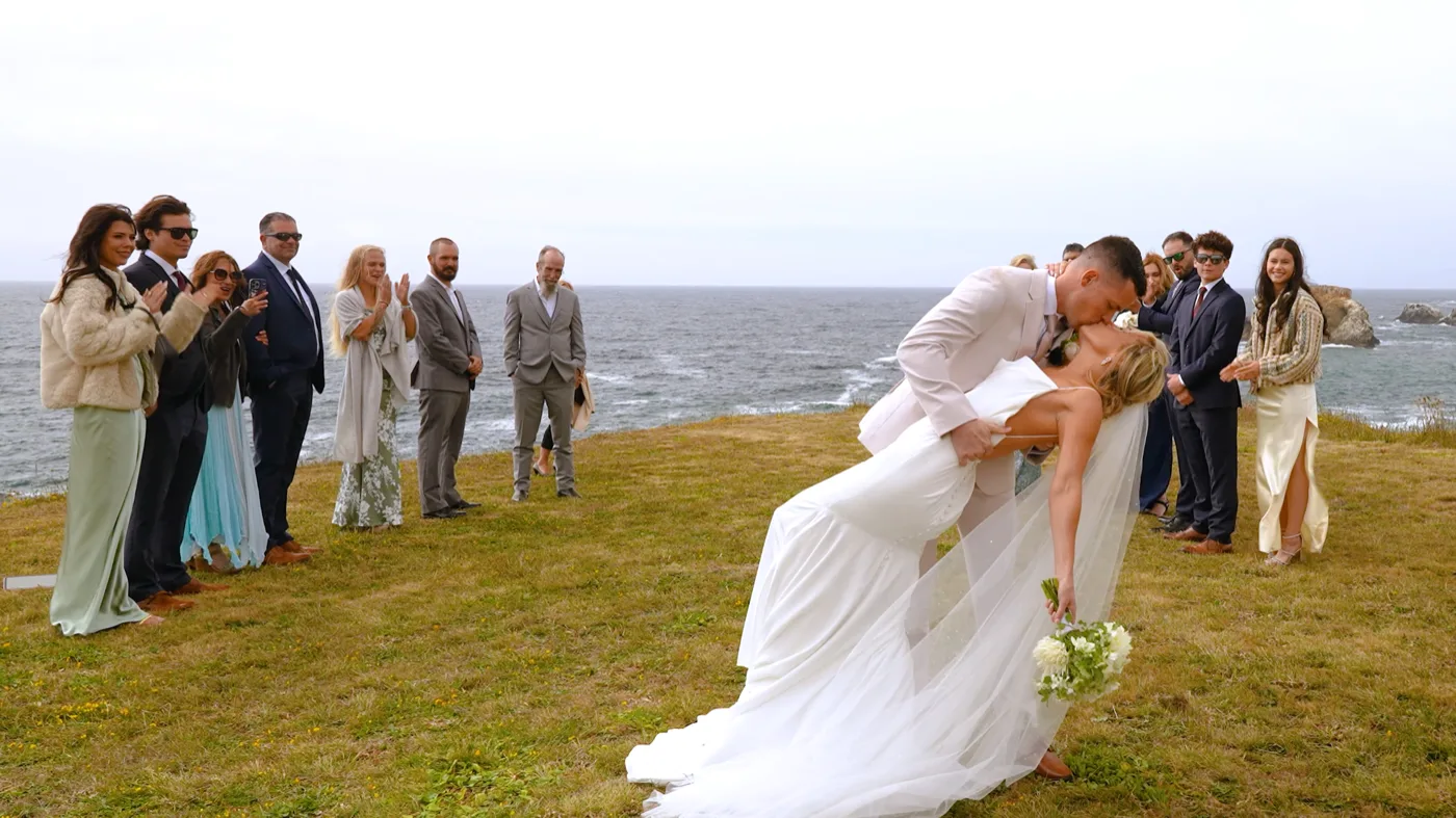Jessica and Ryan's wedding ceremony on the Pacific Ocean bluffs at The Inn at Newport Ranch